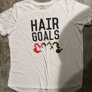 Disney plus size 2x princess HAIR Goals T Shirt Belle,Jasmine,Snow,Ariel EUC #89